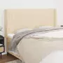 VIDAXL Tete de lit avec oreilles Creme 203x16x118/128 cm Tissu