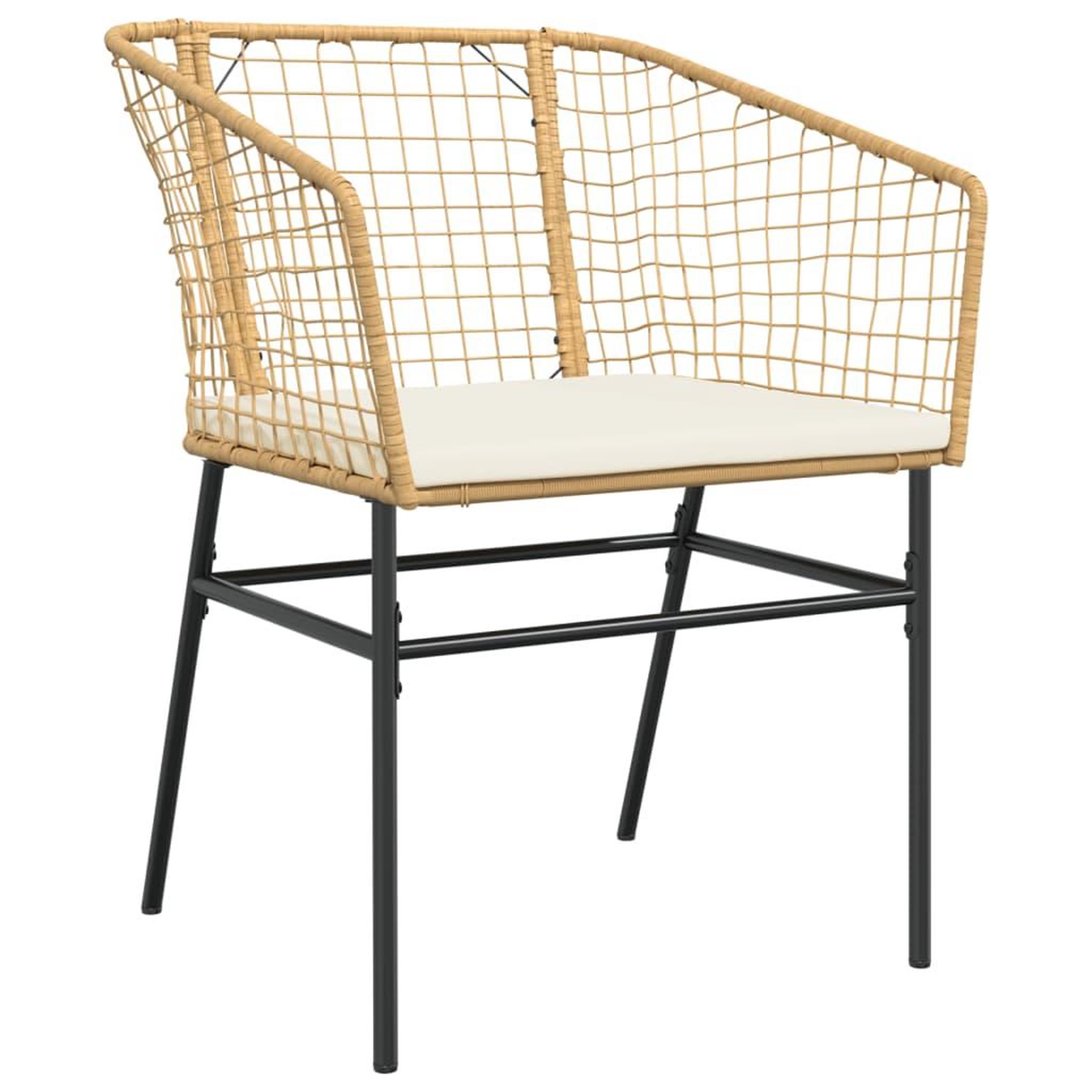 Voir la diapositive 4 : VIDAXL Chaises de jardin lot de 2 et coussins marron rotin