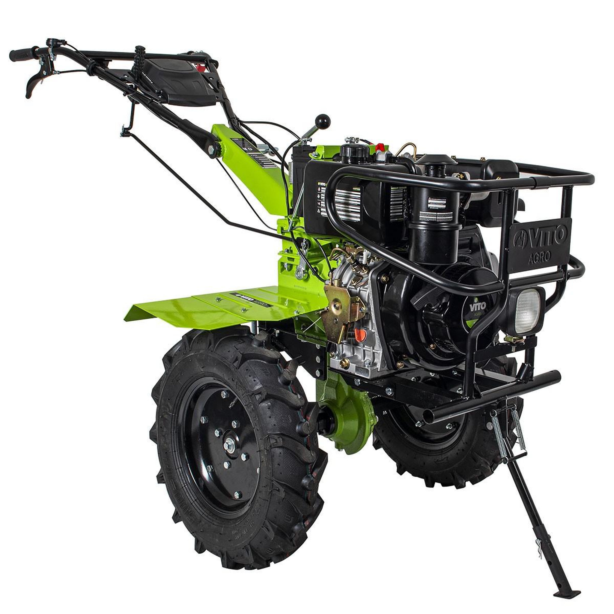 Voir la diapositive 6 : VITO Garden Motoculteur thermique diesel 12cv 4t transmission directe fraises et butteur double vito