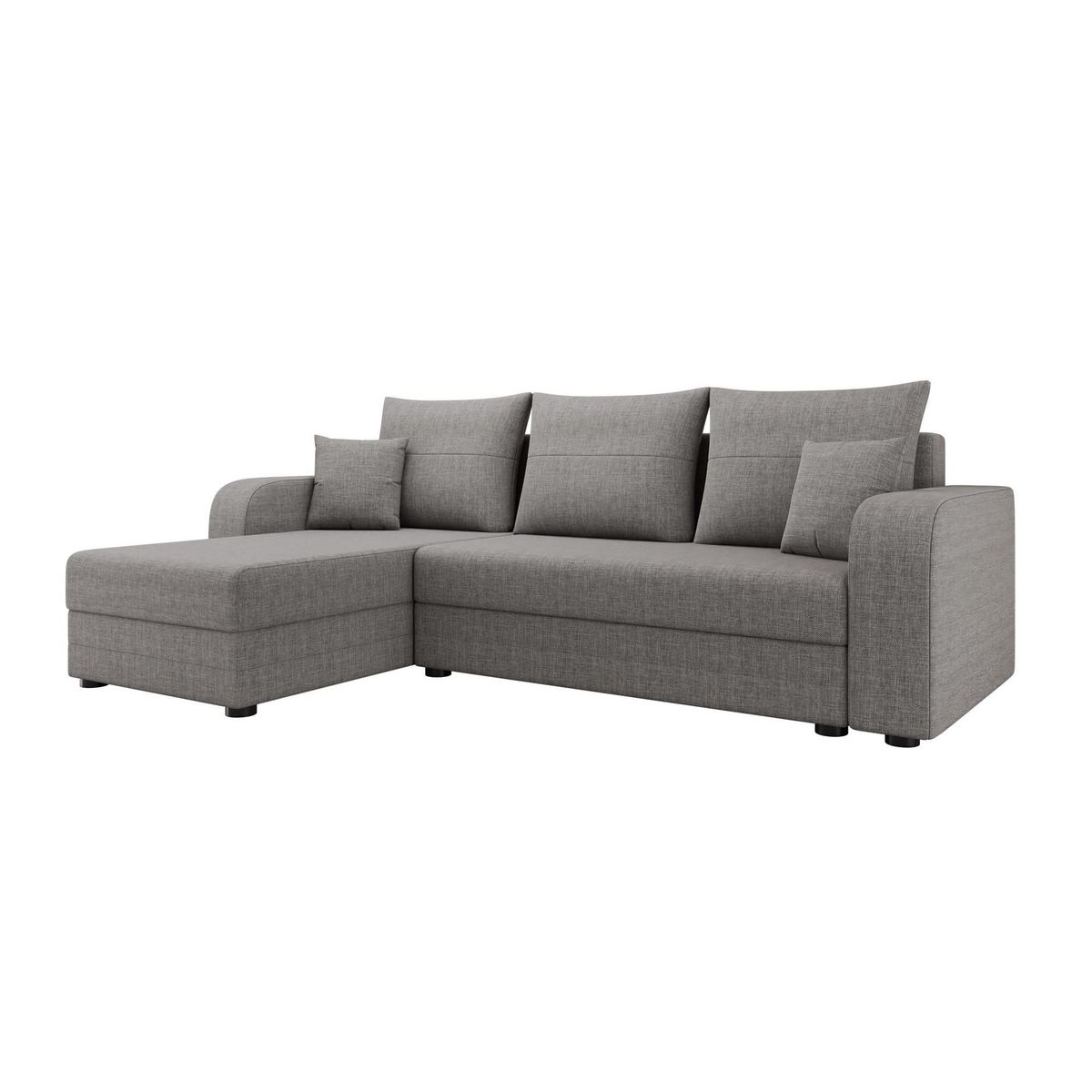 BEST MOBILIER Harvey - canapé d'angle réversible 4 places convertible avec coffre en tissu