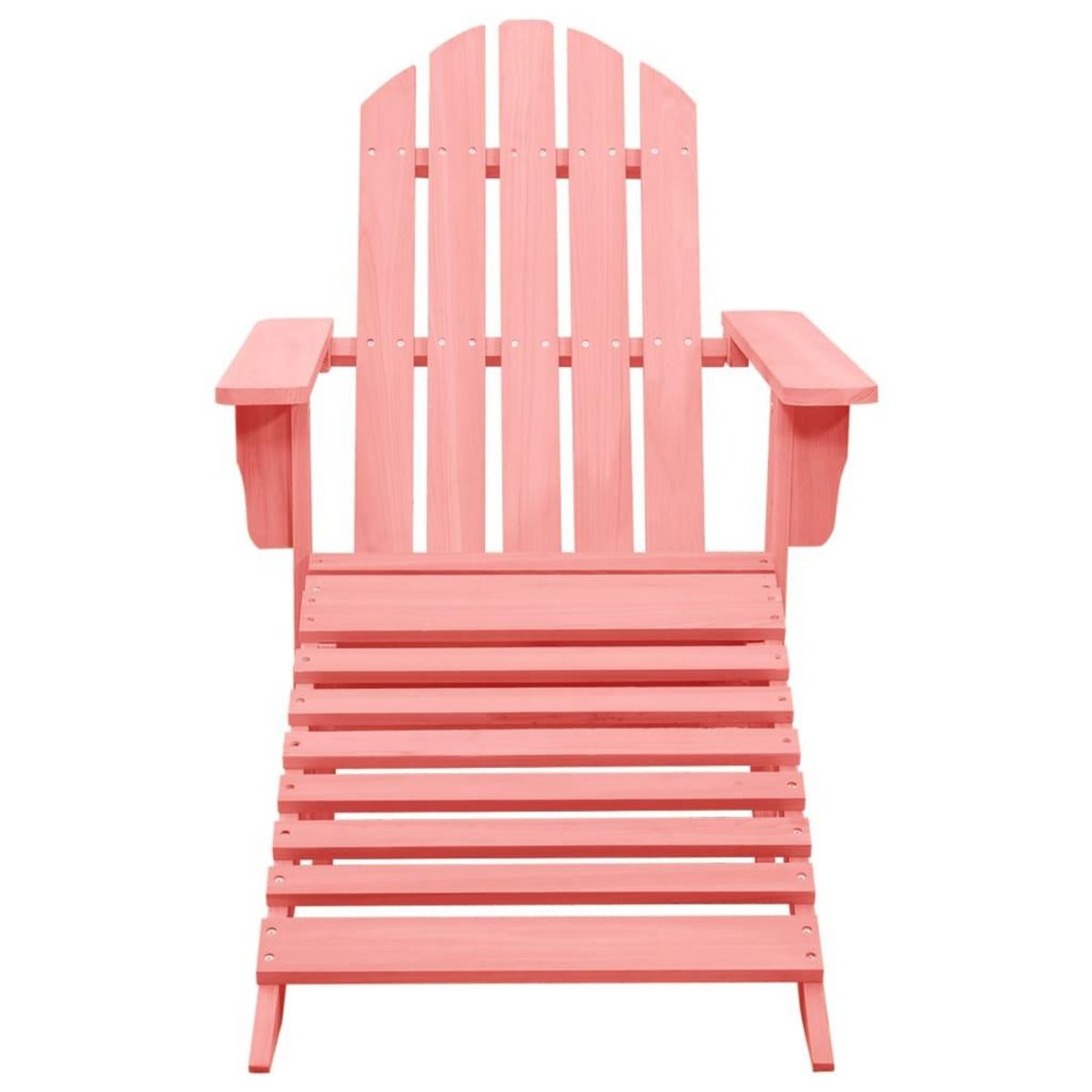 VIDAXL Chaise de jardin Adirondack avec pouf bois de sapin solide rose