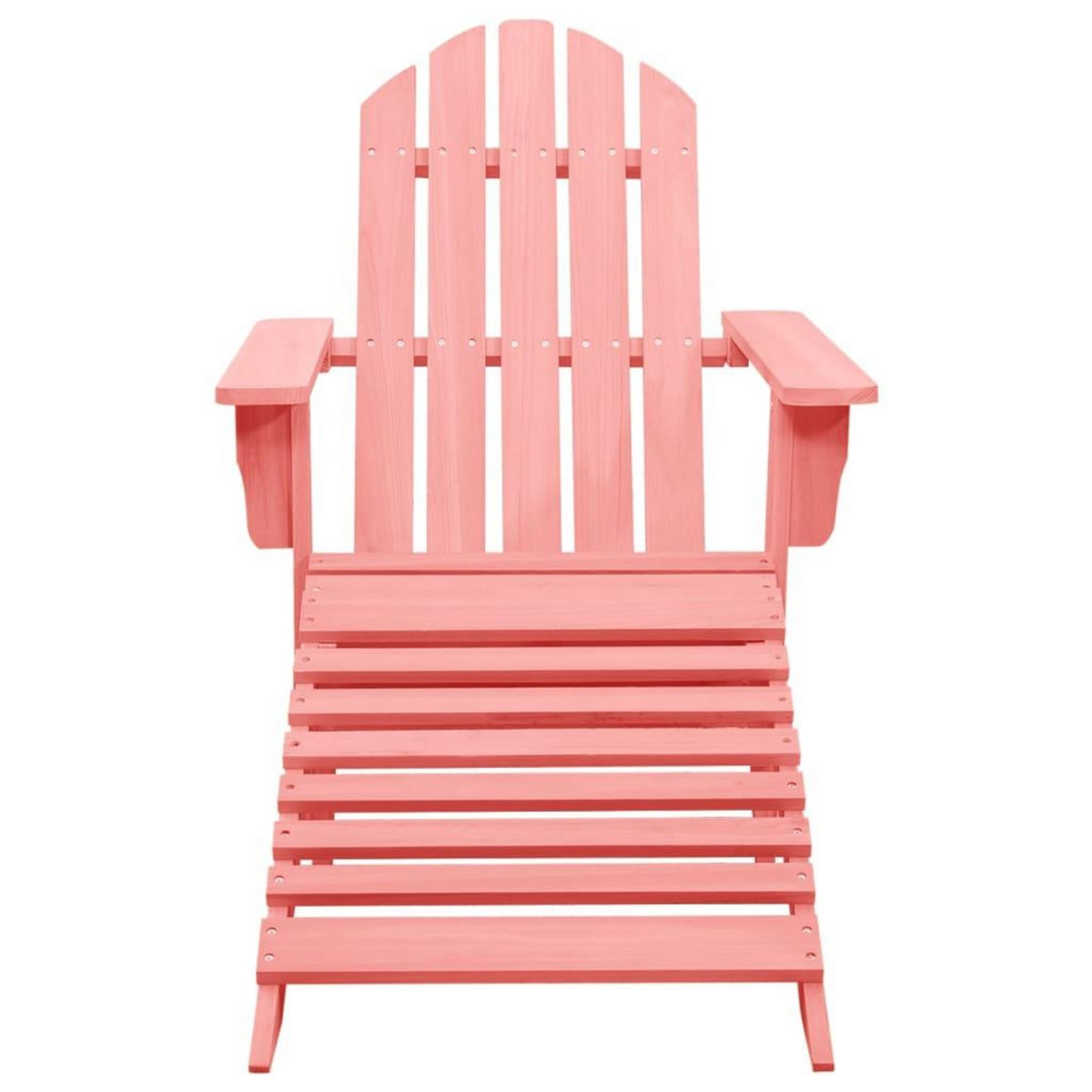VIDAXL Chaise de jardin Adirondack avec pouf bois de sapin solide rose