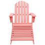 Voir la diapositive 2 : VIDAXL Chaise de jardin Adirondack avec pouf bois de sapin solide rose