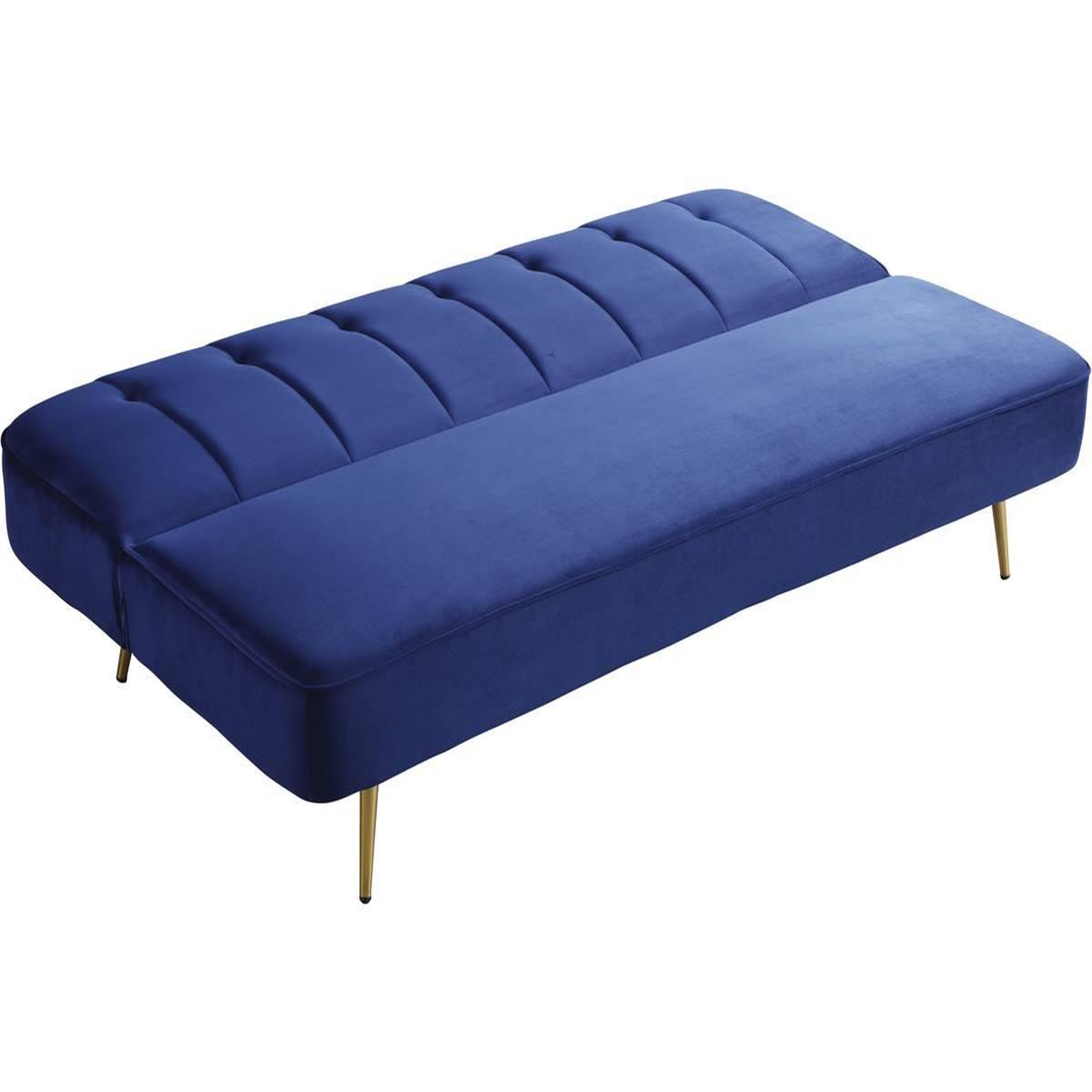 Voir la diapositive 4 : Habitat et Jardin Canapé clic clac en velours  james  - 180 x  83 x 75 cm - 3 places - bleu foncé