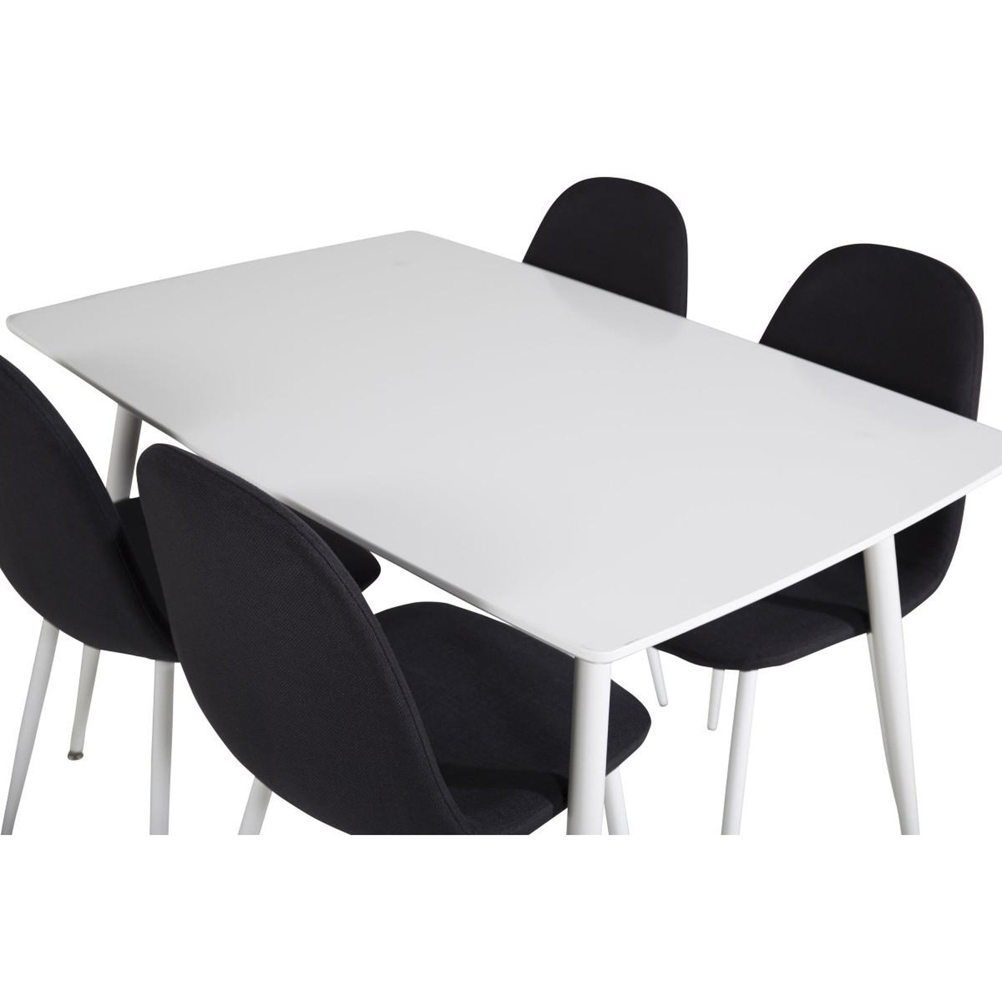 Voir la diapositive 5 : Paris Prix Ensemble table à manger & 4 chaises  polar  120cm blanc & noir