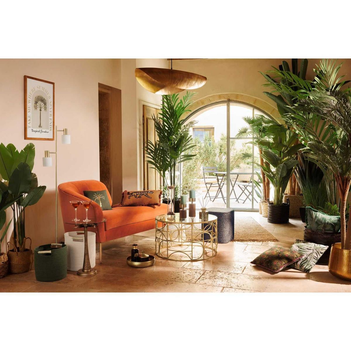 ATMOSPHERA Table basse verre et métal - Doré