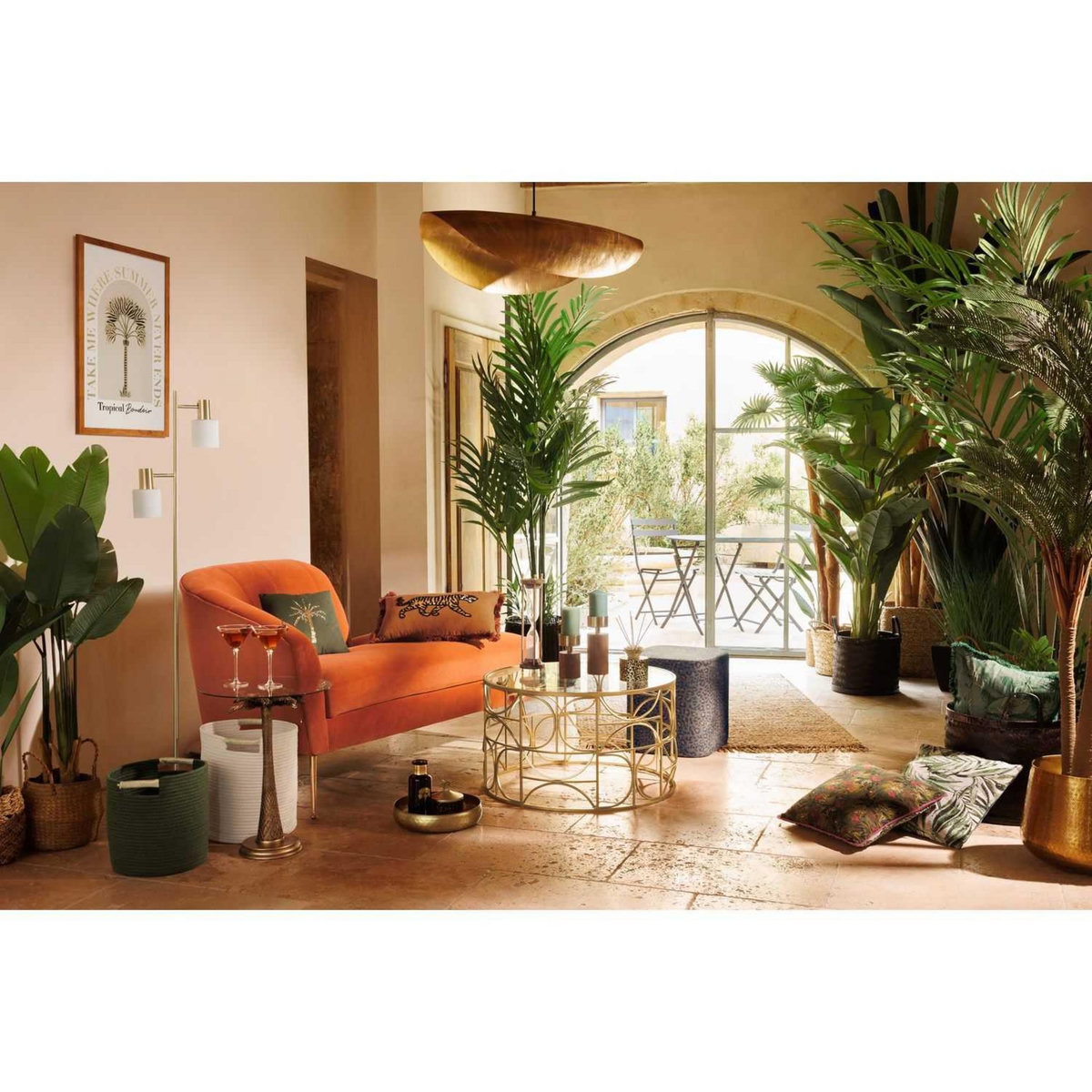 ATMOSPHERA Table basse verre et métal - Doré