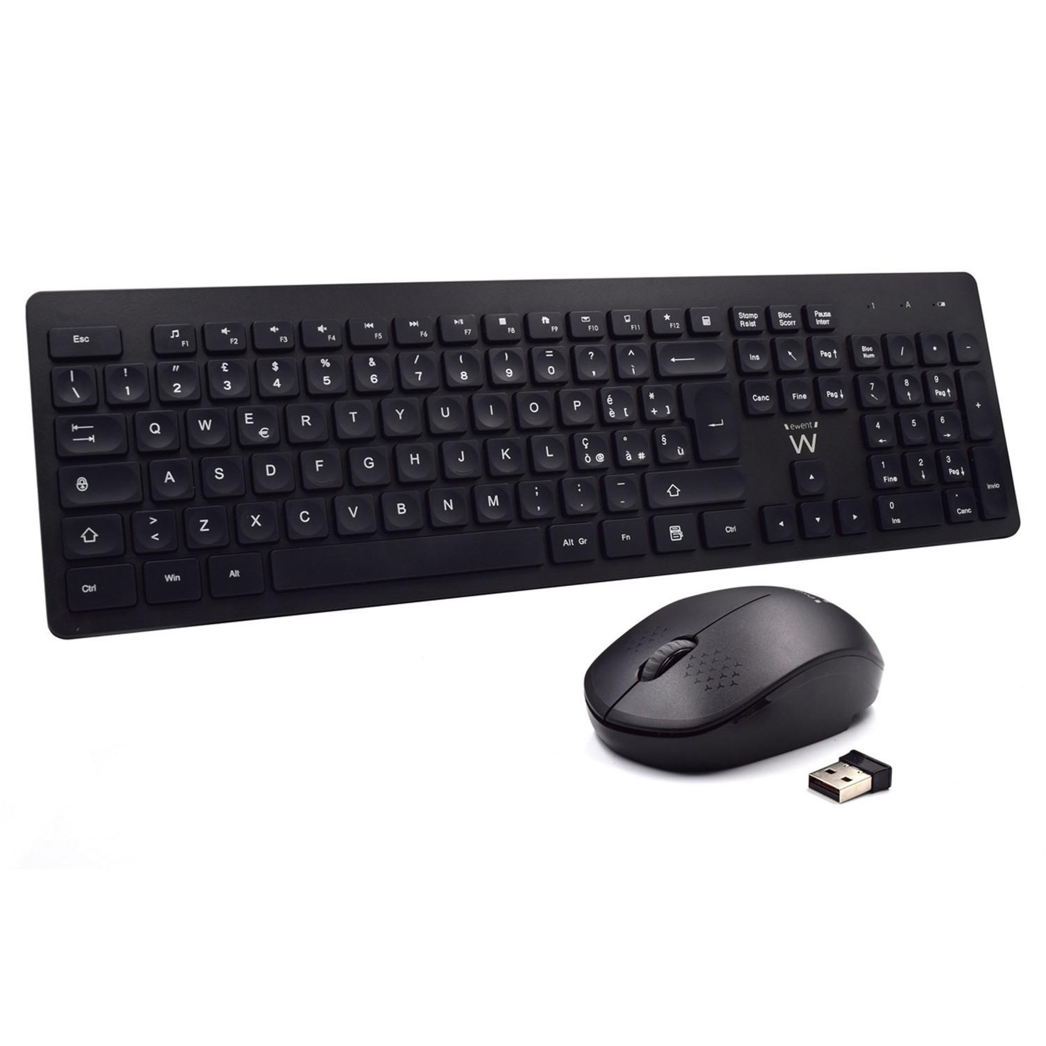 Voir la diapositive 2 : Ewent Ewent EW3255 clavier Souris incluse Universel QWERTY Italien Noir