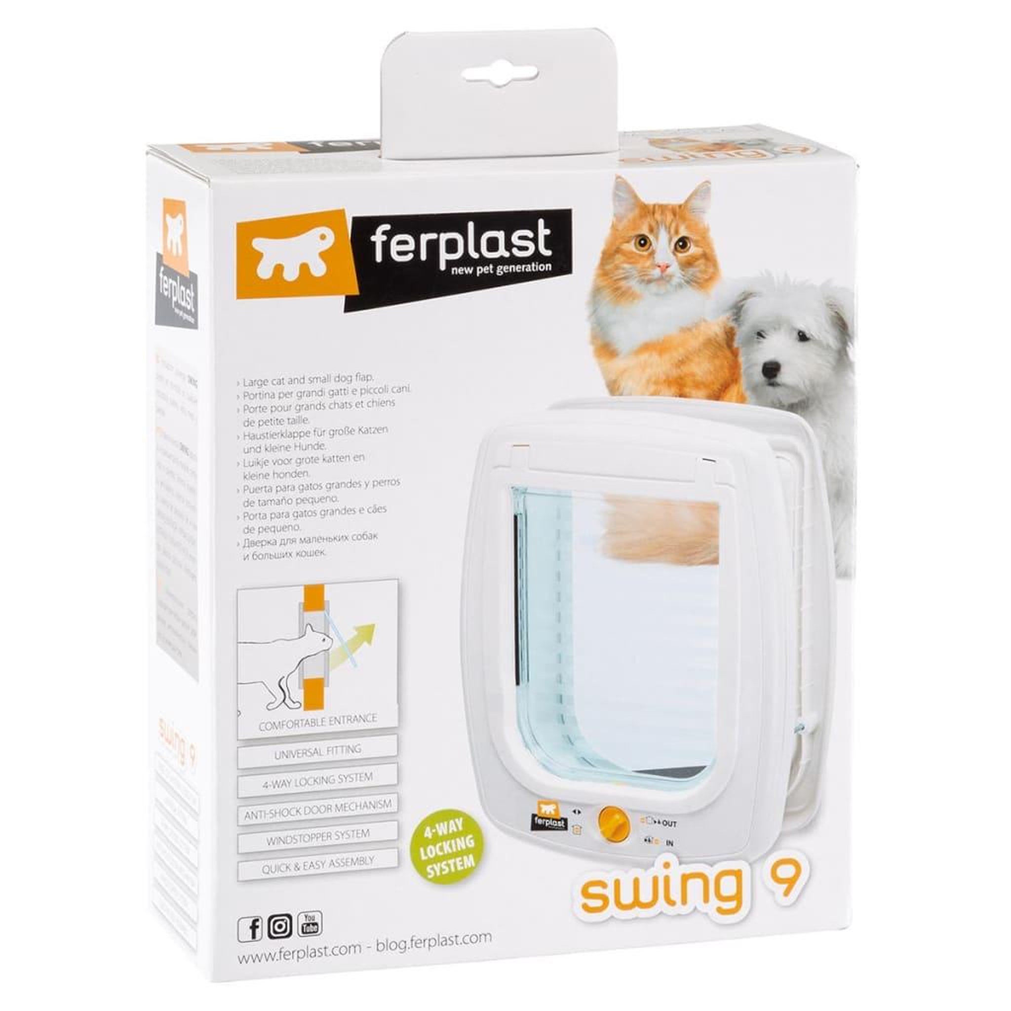 Voir la diapositive 4 : Ferplast Ferplast Chatiere manuelle a 4 voies Swing 9 SET Blanc 72105011