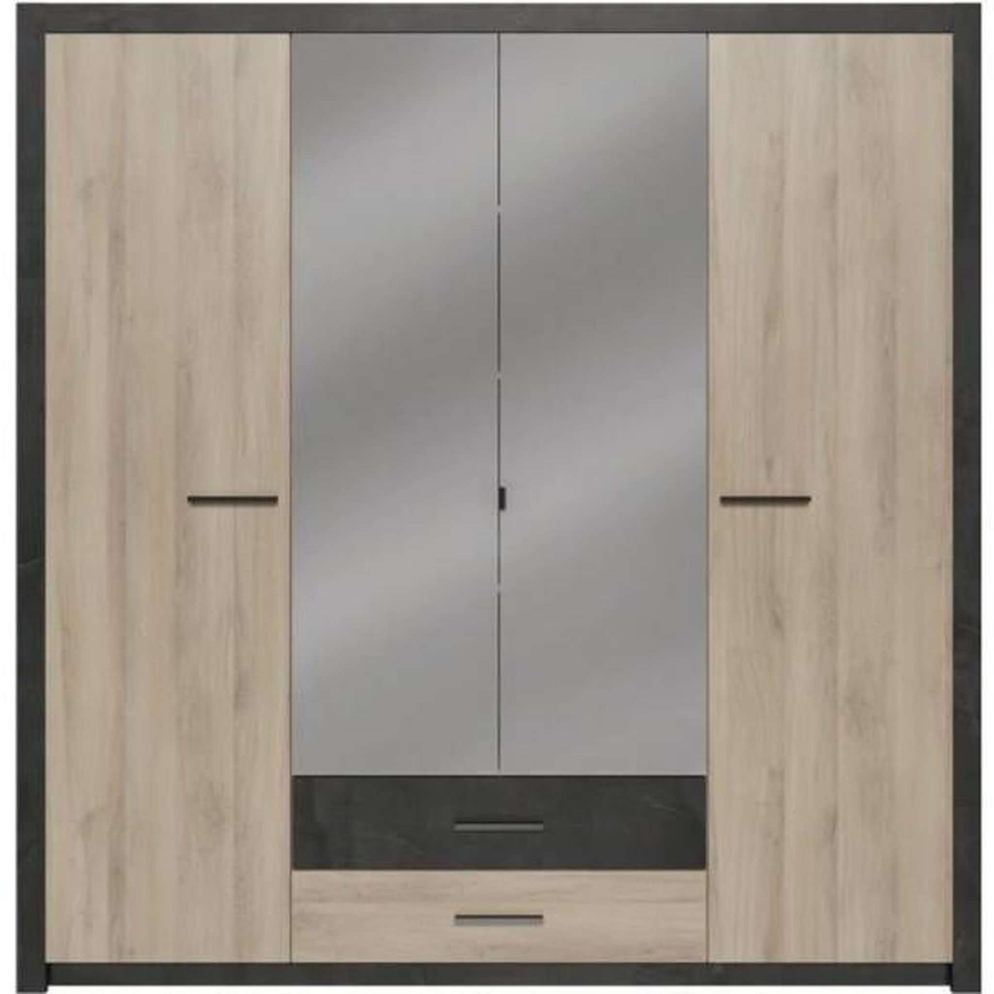Voir la diapositive 1 : Demeyere Armoire - Décor Chene Kronberg - 4 portes et 2 tiroirs - Chambre - L 198 x H 203,1 x 56,6 cm - COLORADO