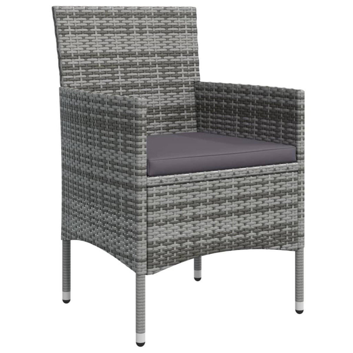 VIDAXL Ensemble a manger de jardin et coussins 5pcs Gris/noir