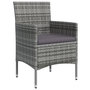 Voir la diapositive 5 : VIDAXL Ensemble a manger de jardin et coussins 5pcs Gris/noir