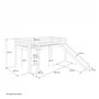 Voir la diapositive 3 : HomeStyle4U Lit Mezzanine Tour Toboggan Bois de Pin