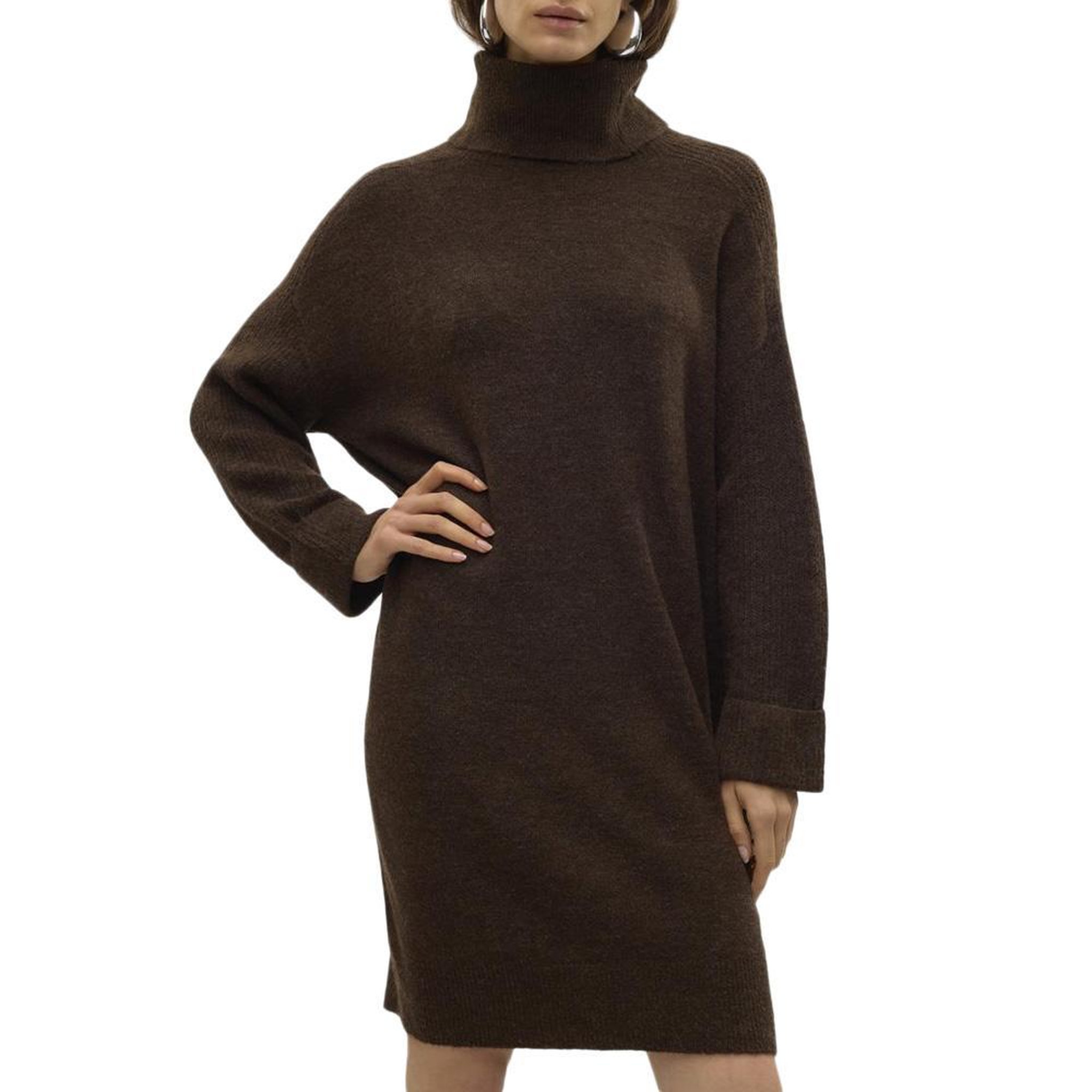 Vero Moda Robe Pull  Femme Vero Moda Vmjupiter. Coloris disponibles : Marron