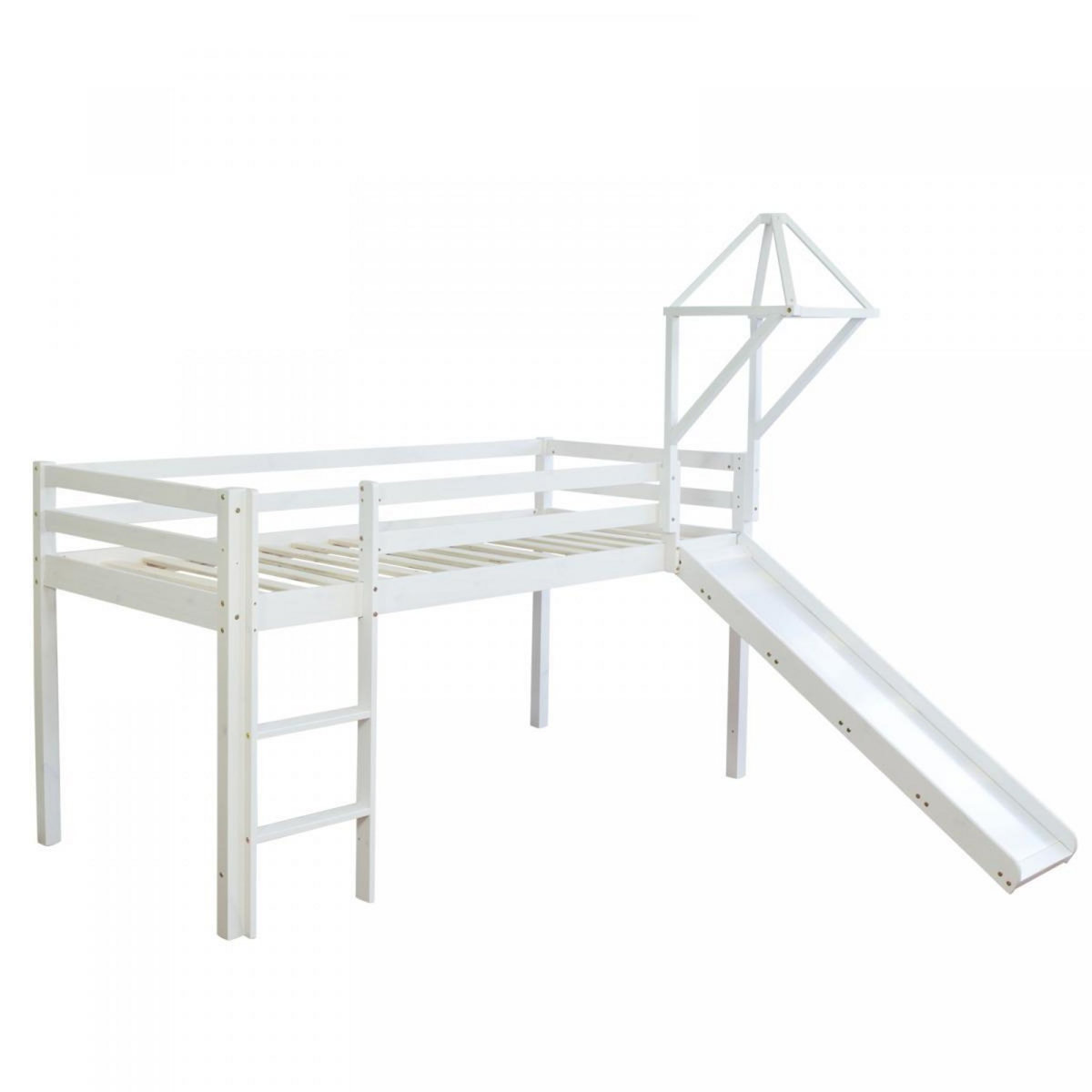 HomeStyle4U Lit enfant mezzanine blanc Pirate
