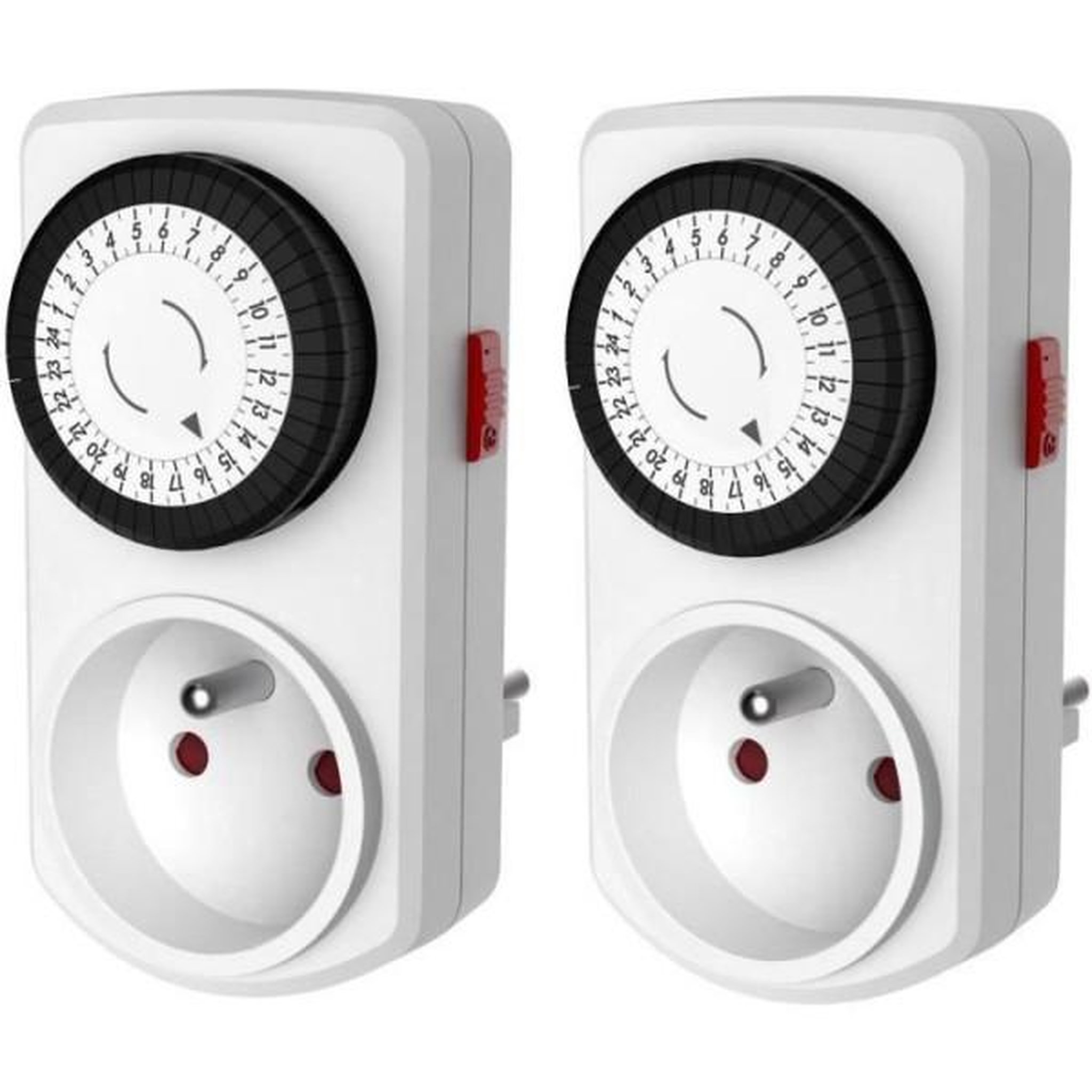 Voir la diapositive 2 : GAO Minuterie compacte mécanique - GAO - Programmateur 3680W - 16A - 96 commutations/jour - Blanc