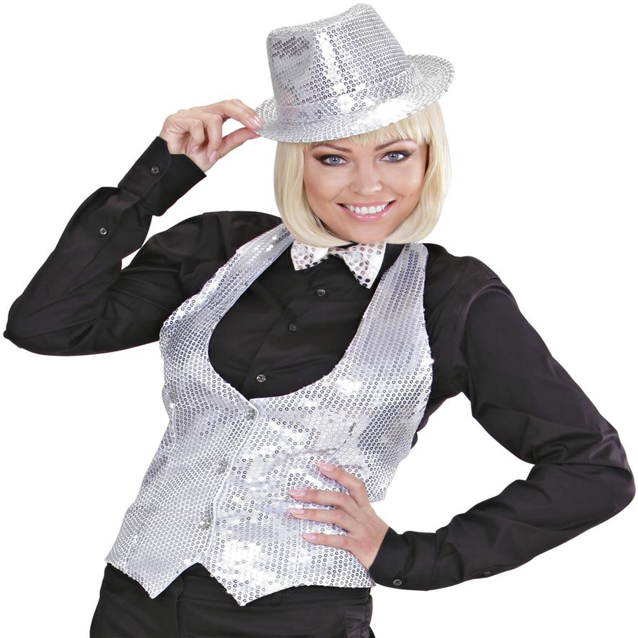 WIDMANN Gilet Sequin Argent - Cabaret - M
