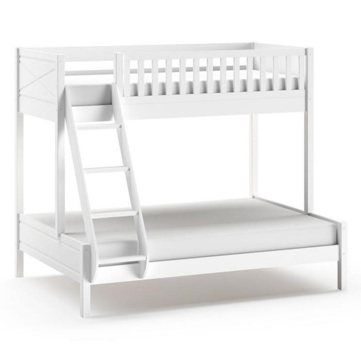 Paris Prix Lit Familial 3 Places  Scott  140x200cm Blanc