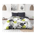 HOME LINGE PASSION Parure de lit microfibre - HOME LINGE PASSION - BULLES DE REVE - Housse 240 x 260 cm + 2 taies d'oreiller 63 x 63 cm - Gris