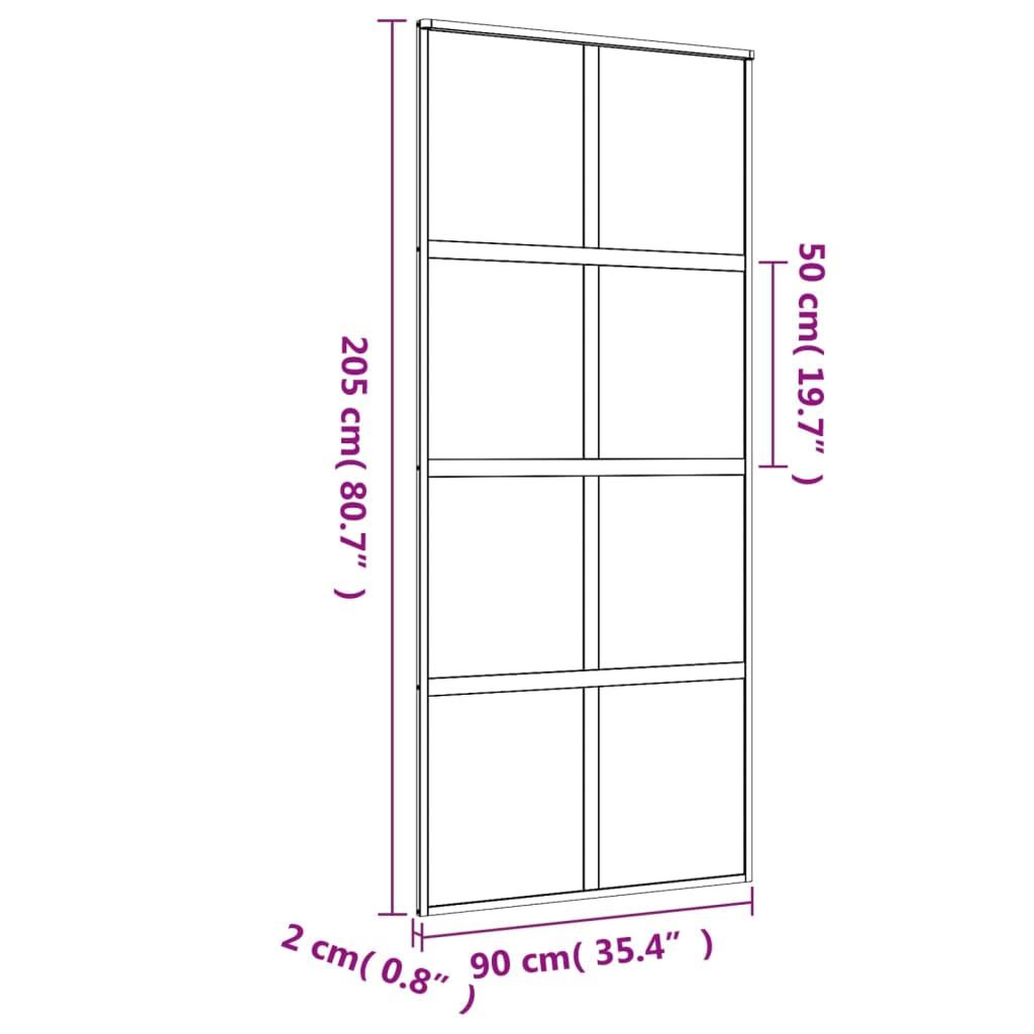 Voir la diapositive 6 : VIDAXL Porte coulissante dore 90x205 cm verre ESG clair et aluminium