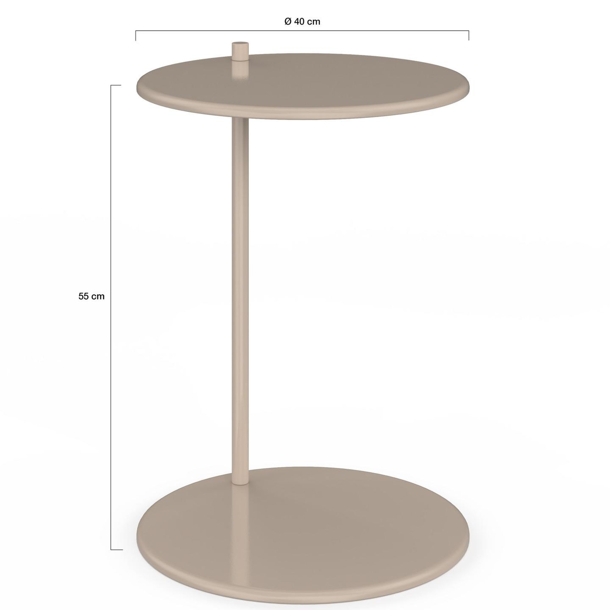 Voir la diapositive 4 : ID MARKET Lot de 2 tables d'appoint rondes, bouts de canapé, tables de chevet leontine 40 cm métal taupe
