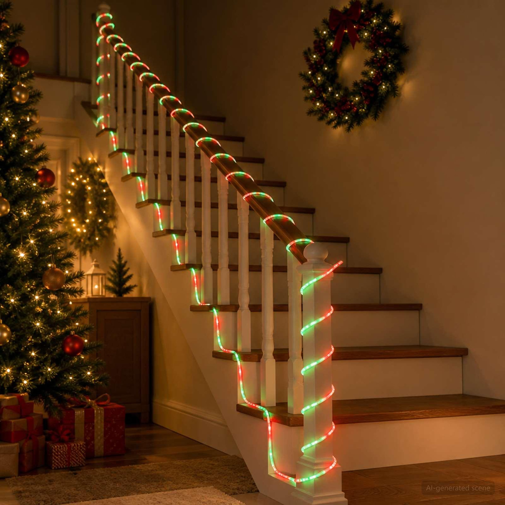 Voir la diapositive 2 : VIDAXL Cordon lumineux LED de Noël 240 LED Rouge & Vert 10 m