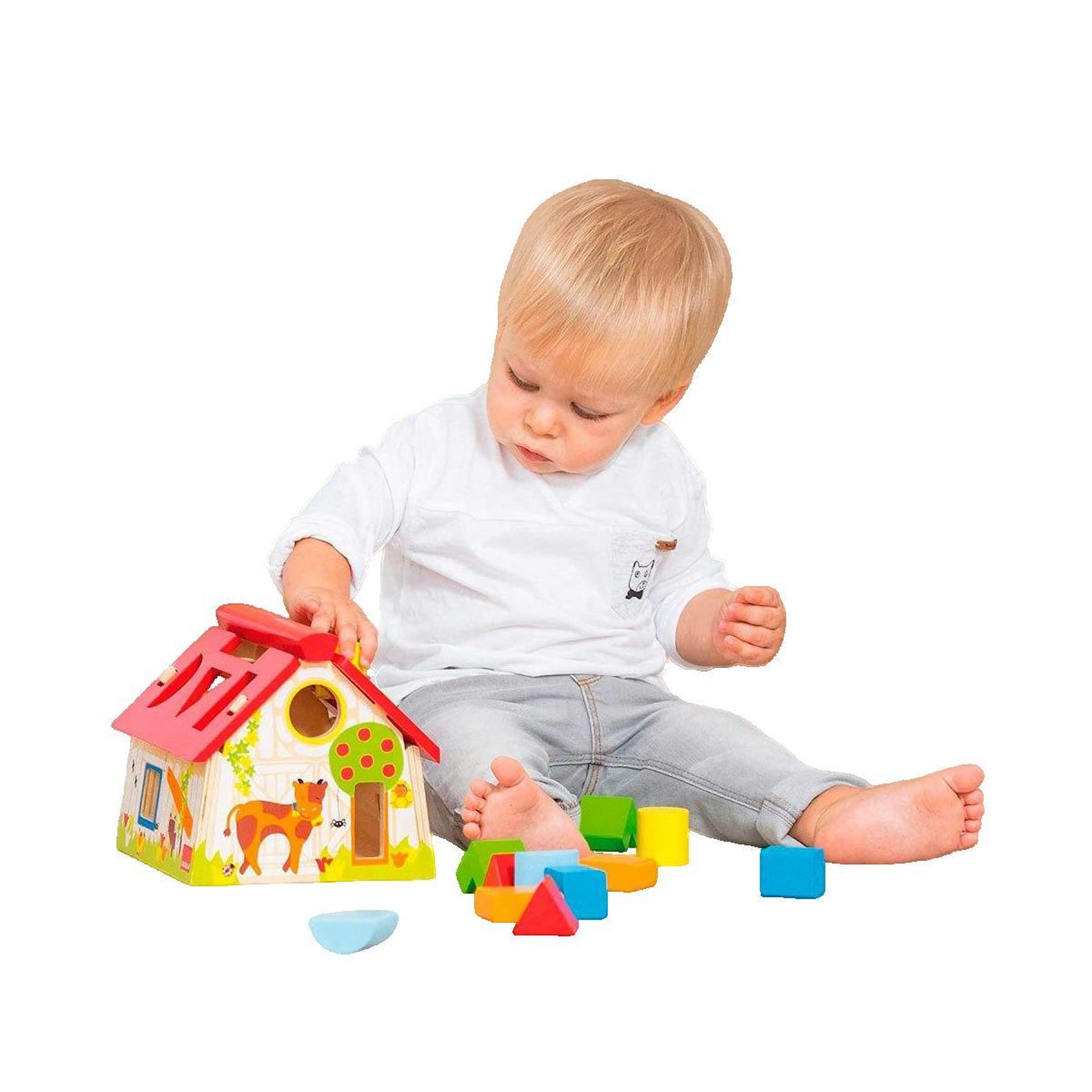 Voir la diapositive 2 : Goula Jeu d'éveil Goula Maison boîte à forme colorée