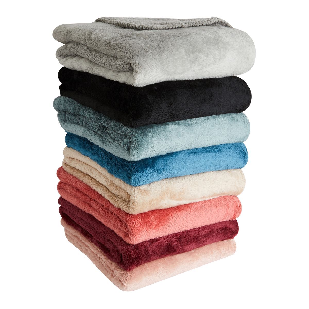 ACTUEL Plaid uni en sherpa en polyester