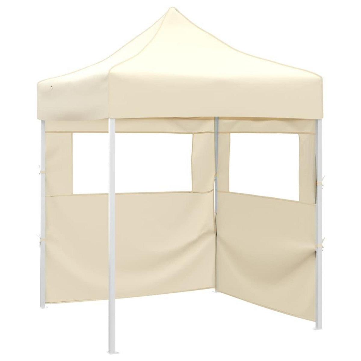 VIDAXL Tente de reception pliable avec 2 parois 2x2 m Acier Creme