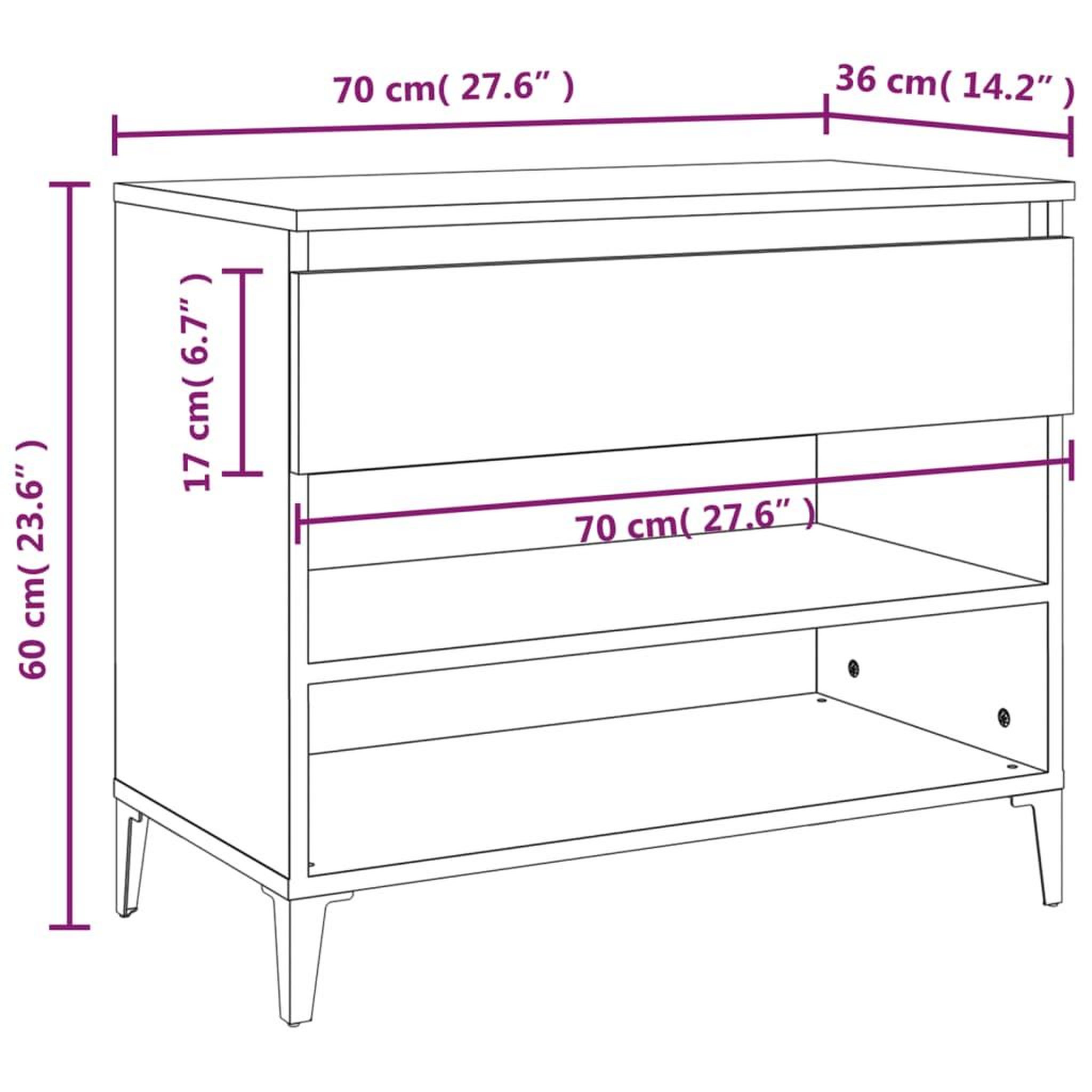 Voir la diapositive 5 : VIDAXL Armoire a chaussures Gris beton 70x36x60 cm Bois d'ingenierie