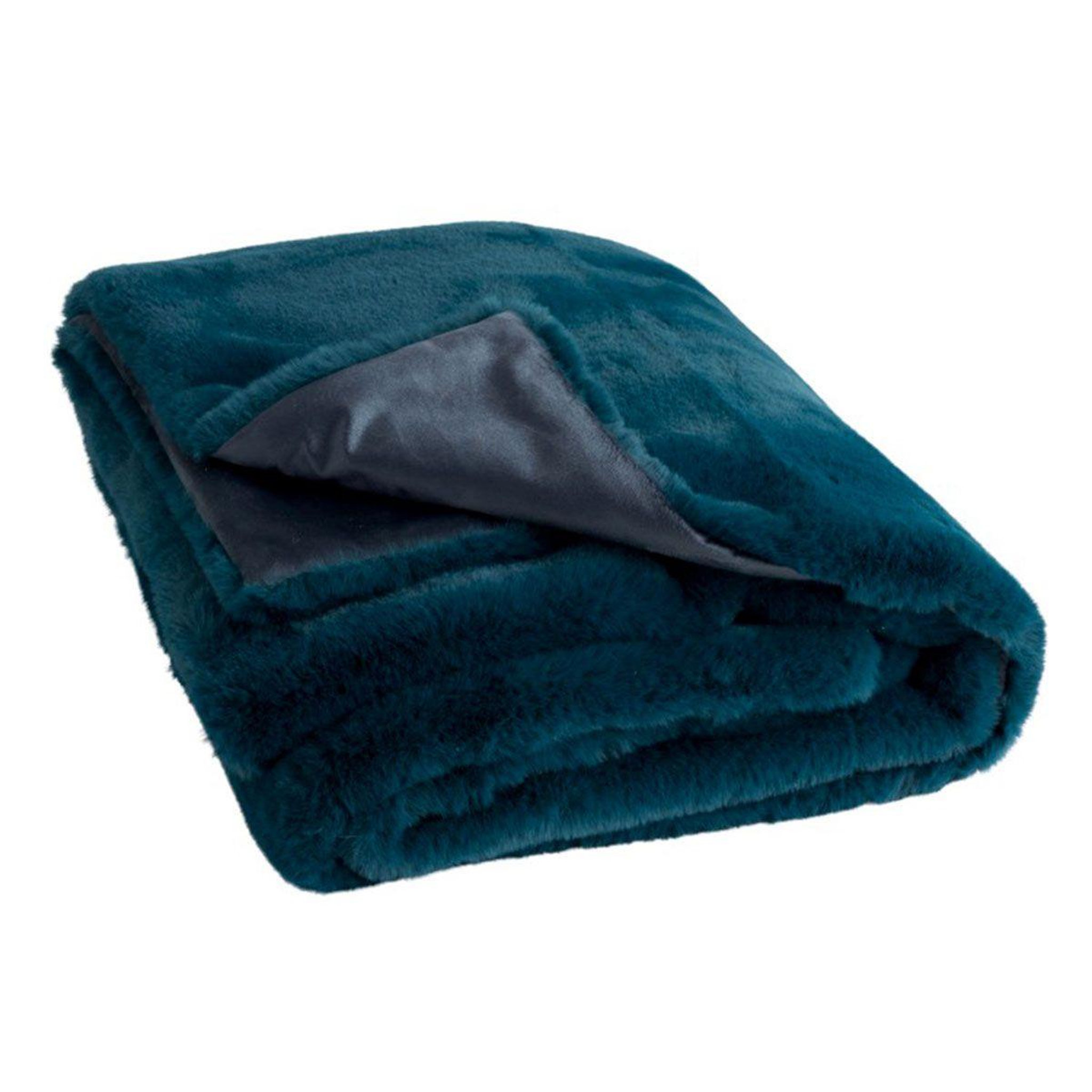 Voir la diapositive 2 : J-LINE Plaid imitation fourrure  cutie ii  130x180cm bleu