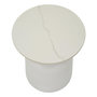 Voir la diapositive 2 : Paris Prix Table d'Appoint Effet Marbre  Aria  47cm Blanc