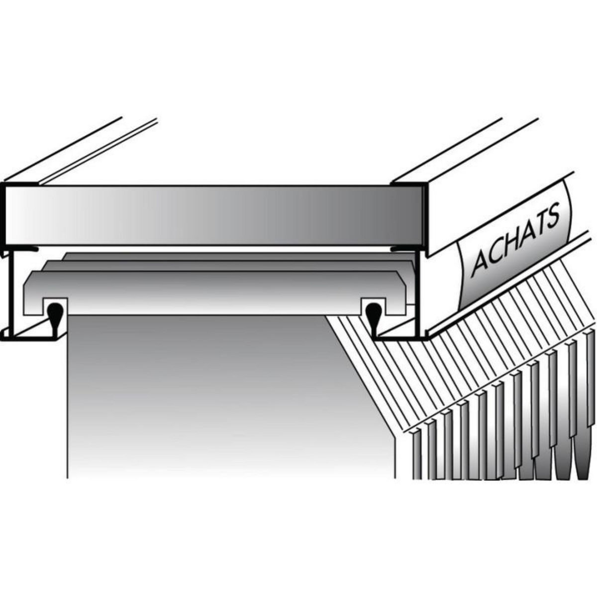 DUVAL Profil pour dossiers suspendus 225 longueur 2m alu anodisé argent DUVAL 42 0102 5102