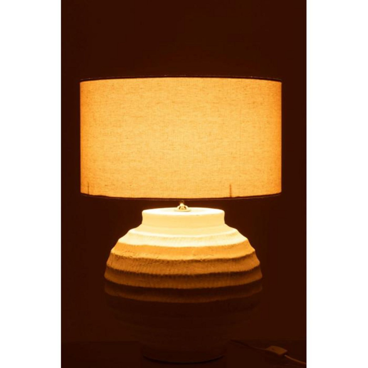 Paris Prix Lampe à Poser en Terre Cuite  Shawna  46cm Blanc