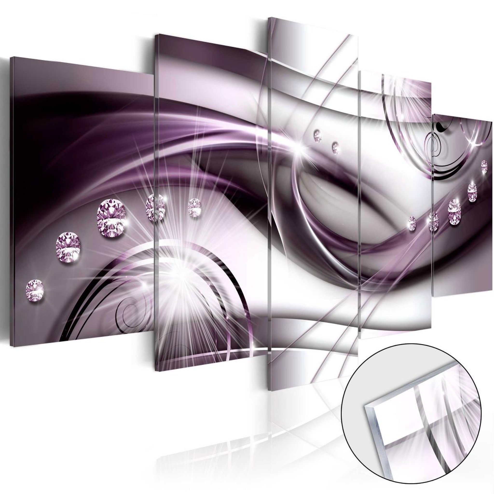 Voir la diapositive 1 : Paris Prix Tableau sur Verre Acrylique  Violet Glow