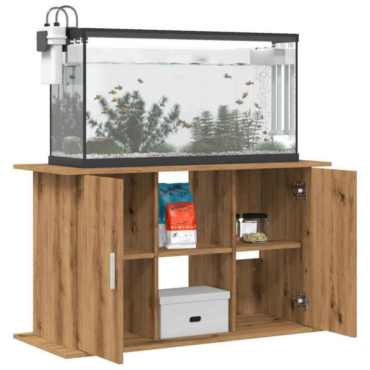 VIDAXL Support d aquarium chêne artisanal 101x41x58 cm bois ingénierie