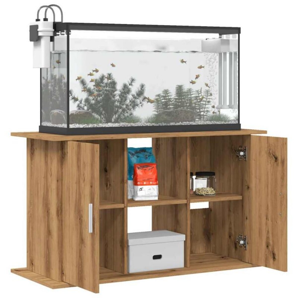 VIDAXL Support d aquarium chêne artisanal 101x41x58 cm bois ingénierie