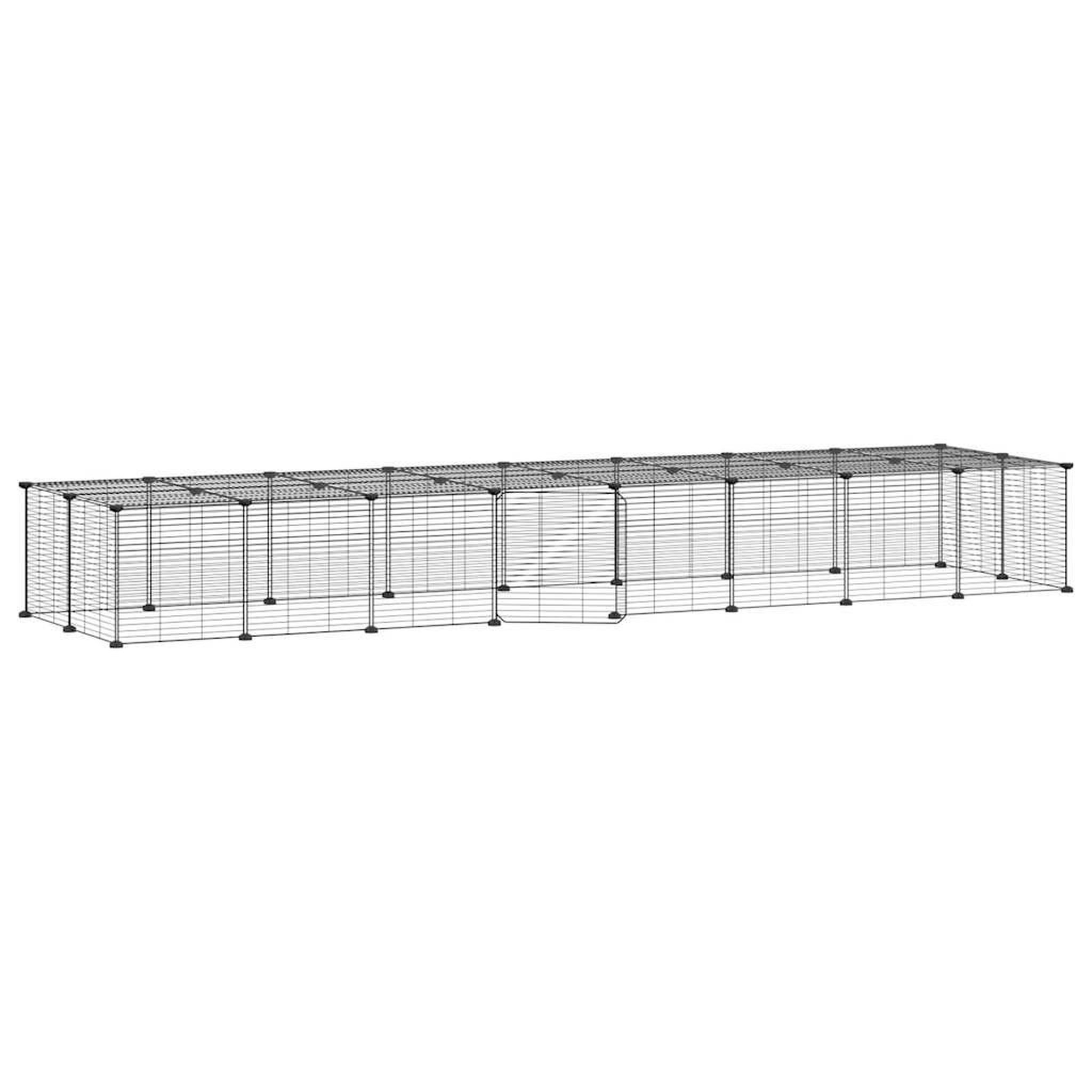 Voir la diapositive 2 : VIDAXL Cage animaux de compagnie a 36 panneaux et porte Noir 35x35 cm