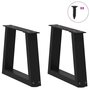 Voir la diapositive 3 : VIDAXL Pieds de table a manger forme V 2 pcs noir 30x(30-31,3)cm acier