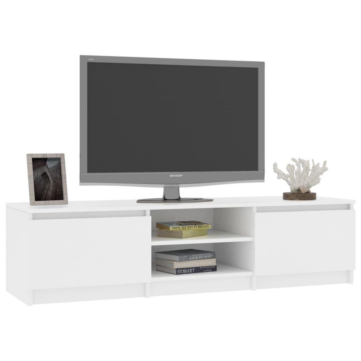 VIDAXL Meuble TV Blanc 140x40x35,5 cm Bois d'ingenierie