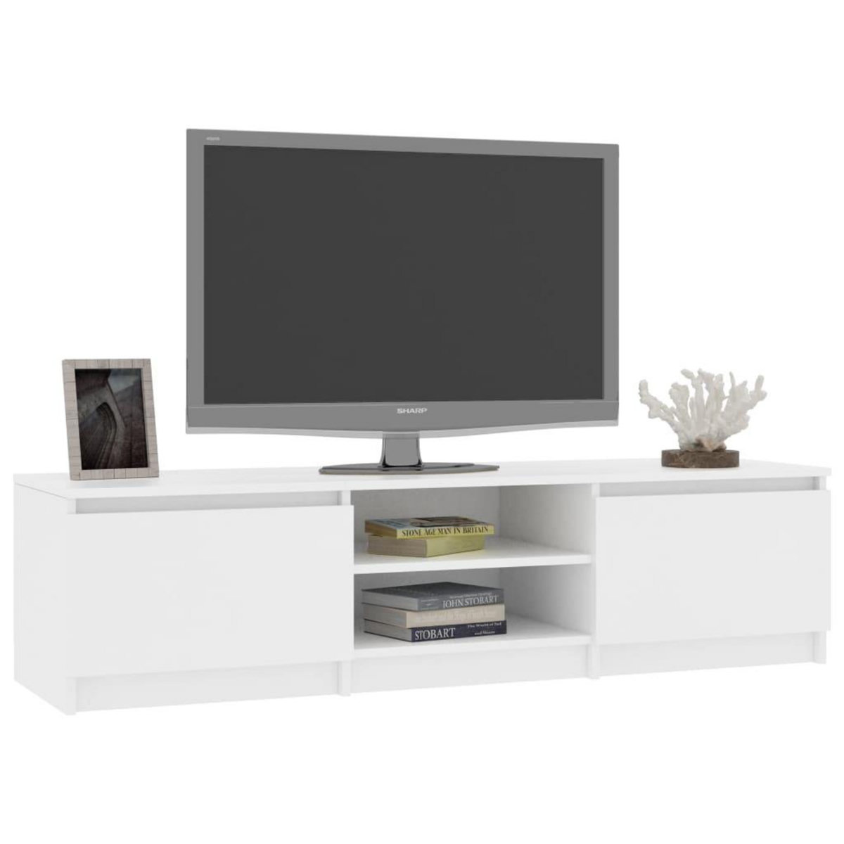 VIDAXL Meuble TV Blanc 140x40x35,5 cm Bois d'ingenierie
