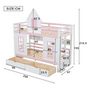 Voir la diapositive 3 : MERAX Lit superposé 90x200cm bois et mdf coloris blanc+rose