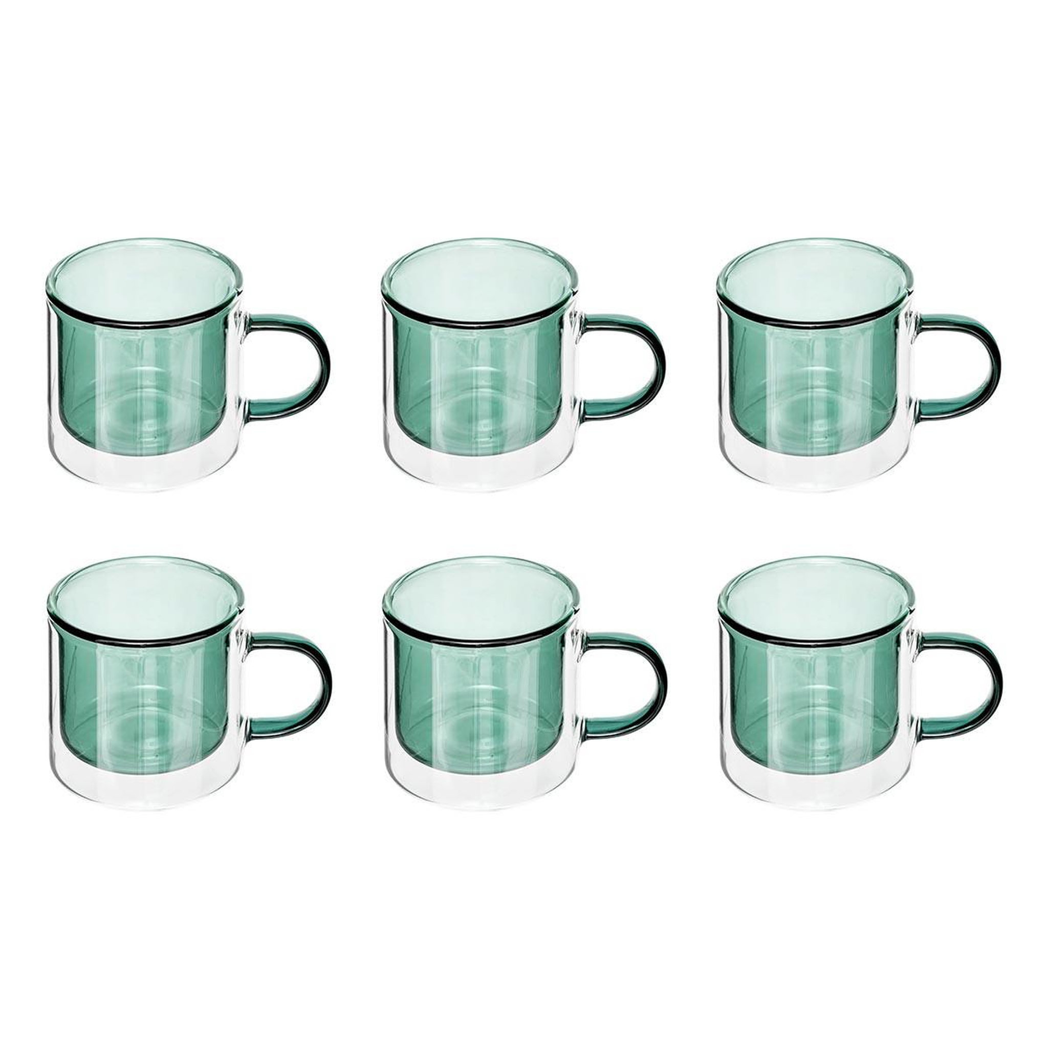 SECRET DE GOURMET Lot de 6 mugs en verre  lexi  25cl émeraude