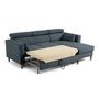 Voir la diapositive 4 : BEST MOBILIER Alicante - canapé d'angle réversible convertible avec têtières - coffre - 4 places - en tissu texturé
