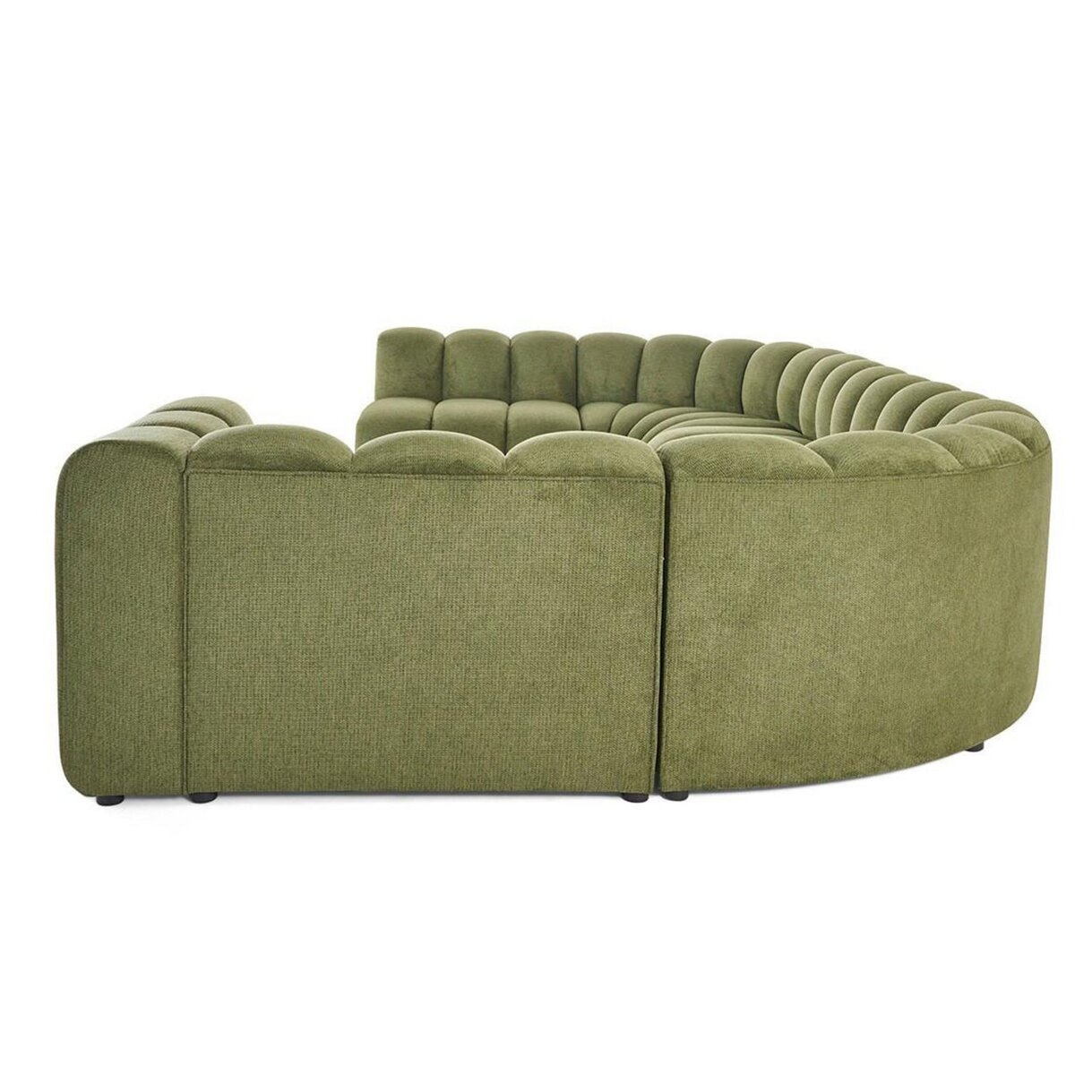 LISA DESIGN Debbie - canapé modulable panoramique d'angle gauche 7 places en tissu texturé