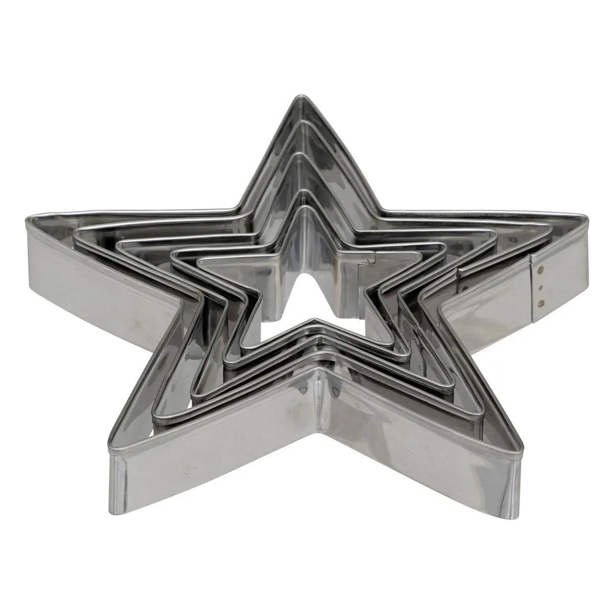Voir la diapositive 2 : FIVE Lot de 5 emporte-pièces  étoile de noël  26cm argent