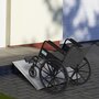 HOMCOM Rampe de fauteuil roulant rampe de chargement antidérapante pliable avec bordures de sécurité max. 270 Kg alu.