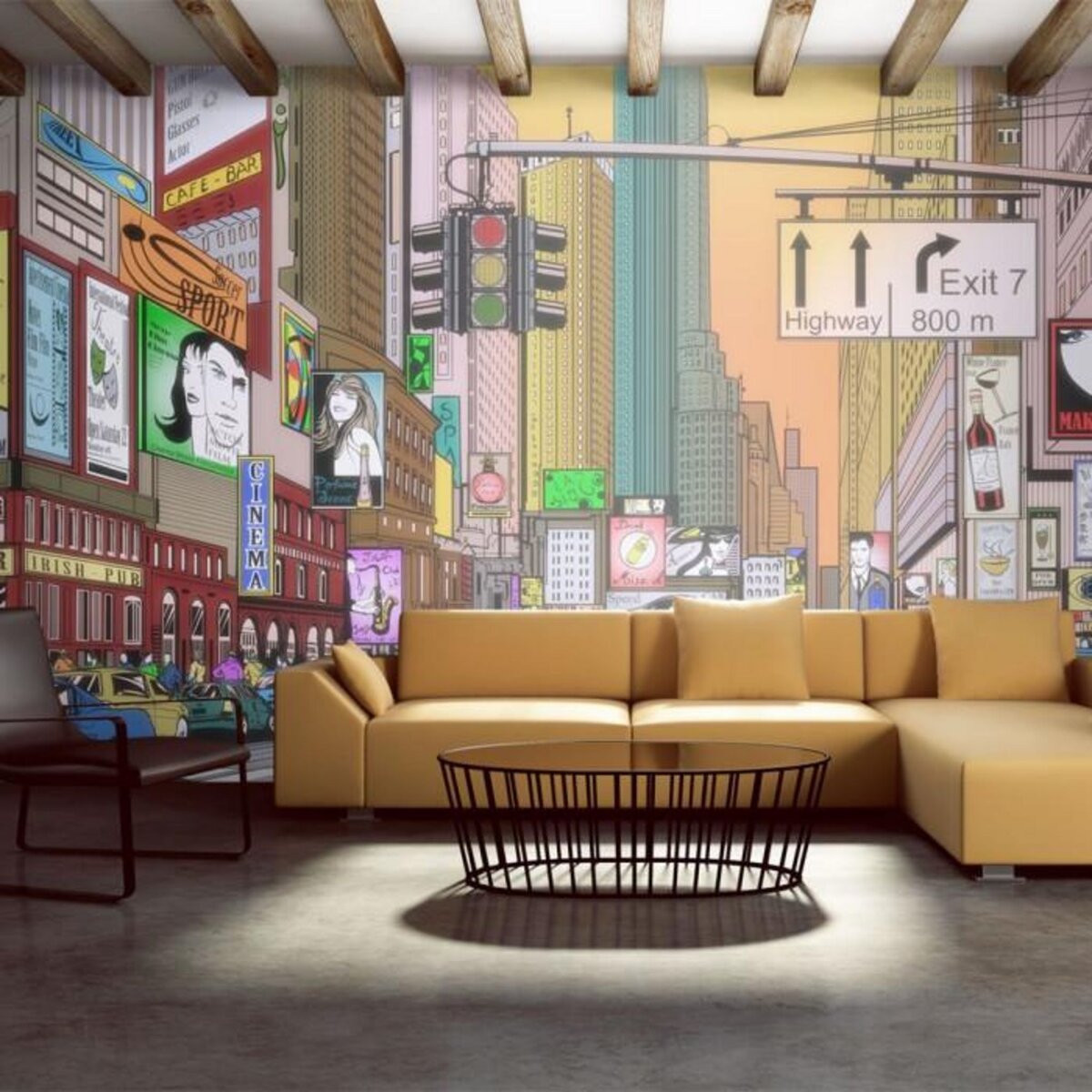 Paris Prix Papier Peint XXL  L'heure de Pointe à New York  270x550cm