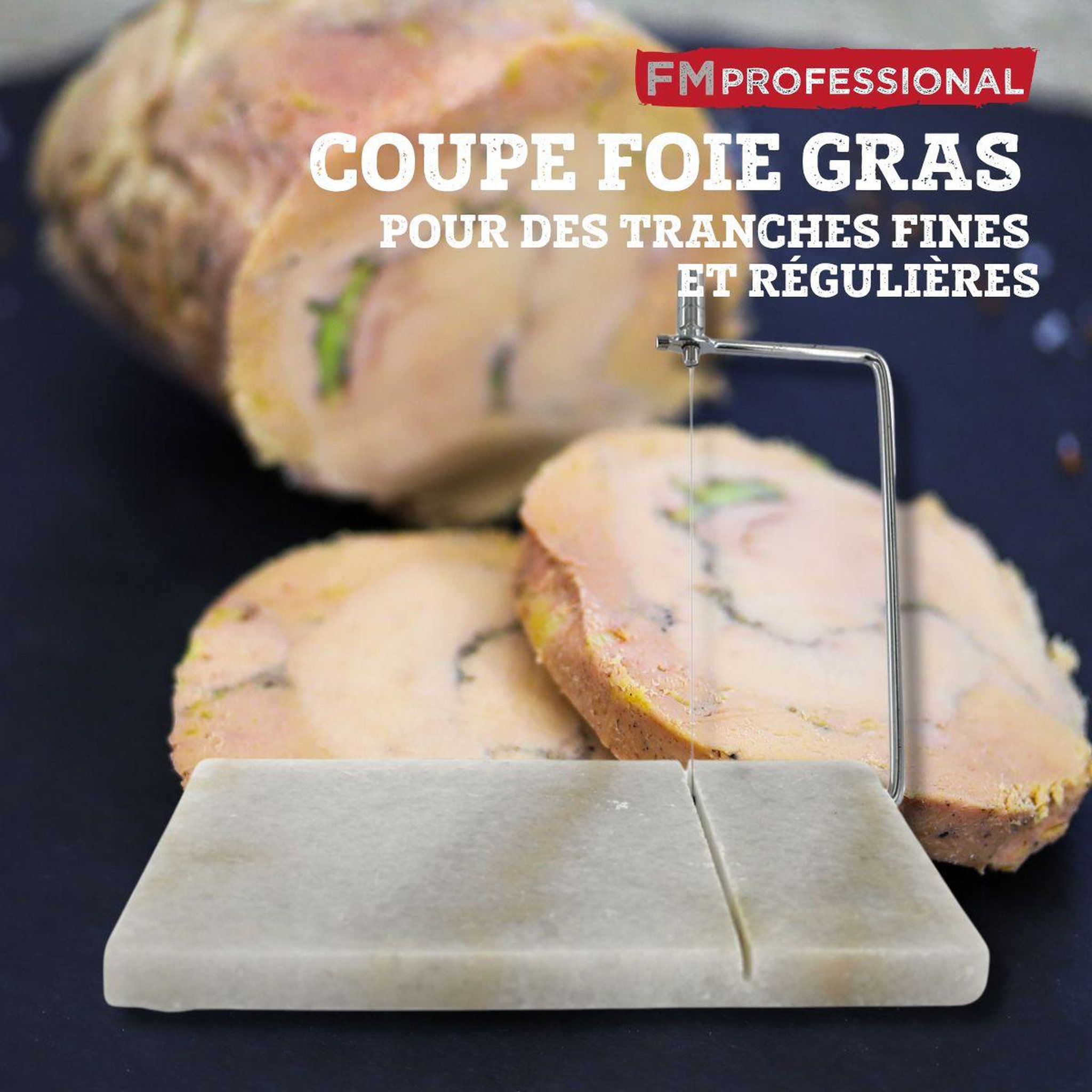Voir la diapositive 2 : FM PROFESSIONAL Coupe et présentation foie gras en marbre 23 x 15 cm fm professional