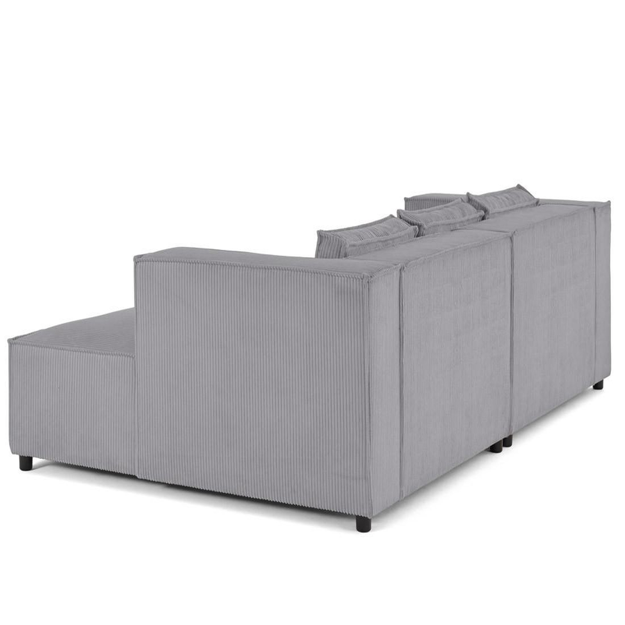 Voir la diapositive 6 : LISA DESIGN Stella - canapé droit 3 places avec double méridienne - assise profonde - en velours côtelé